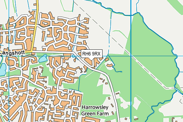 RH6 9RX map - OS VectorMap District (Ordnance Survey)