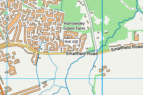 RH6 9SE map - OS VectorMap District (Ordnance Survey)