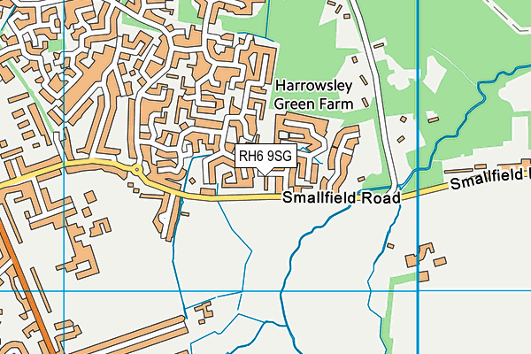 RH6 9SG map - OS VectorMap District (Ordnance Survey)