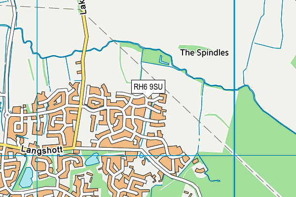 RH6 9SU map - OS VectorMap District (Ordnance Survey)