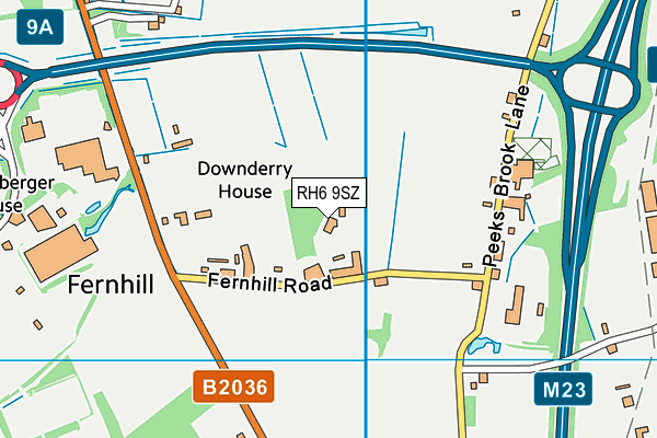 RH6 9SZ map - OS VectorMap District (Ordnance Survey)