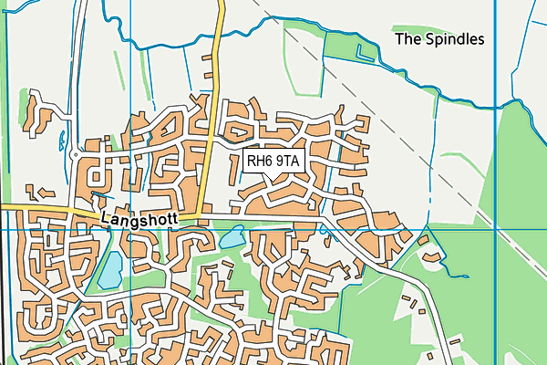 RH6 9TA map - OS VectorMap District (Ordnance Survey)