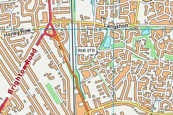 RH6 9TR map - OS VectorMap District (Ordnance Survey)