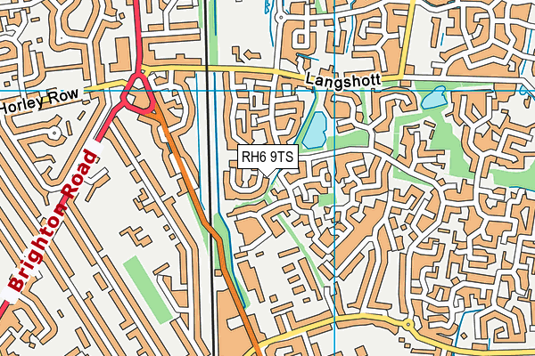 RH6 9TS map - OS VectorMap District (Ordnance Survey)