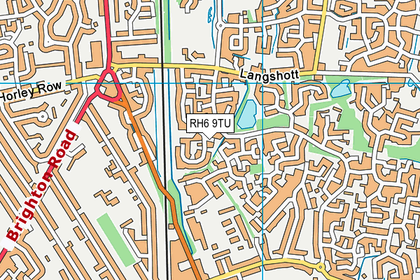 RH6 9TU map - OS VectorMap District (Ordnance Survey)