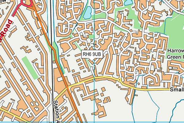 RH6 9UB map - OS VectorMap District (Ordnance Survey)