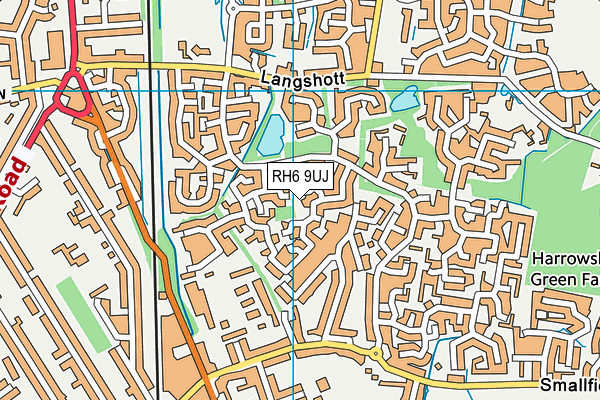 RH6 9UJ map - OS VectorMap District (Ordnance Survey)