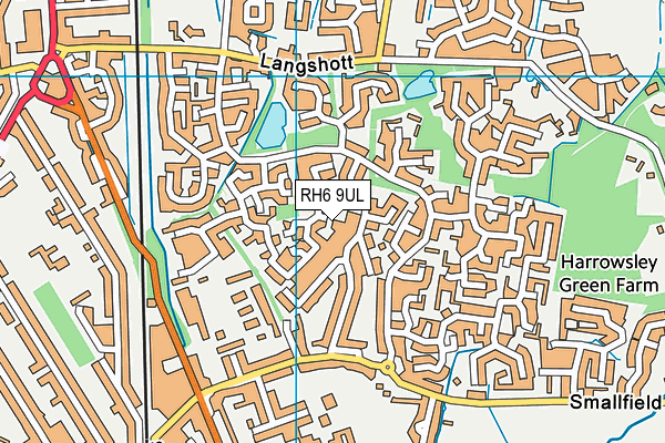 RH6 9UL map - OS VectorMap District (Ordnance Survey)