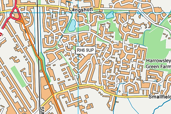 RH6 9UP map - OS VectorMap District (Ordnance Survey)