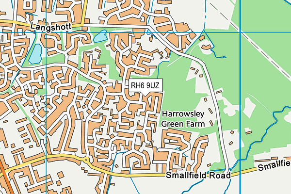 RH6 9UZ map - OS VectorMap District (Ordnance Survey)