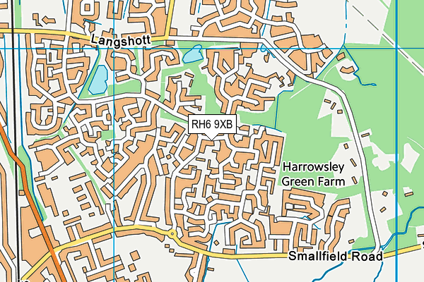 RH6 9XB map - OS VectorMap District (Ordnance Survey)