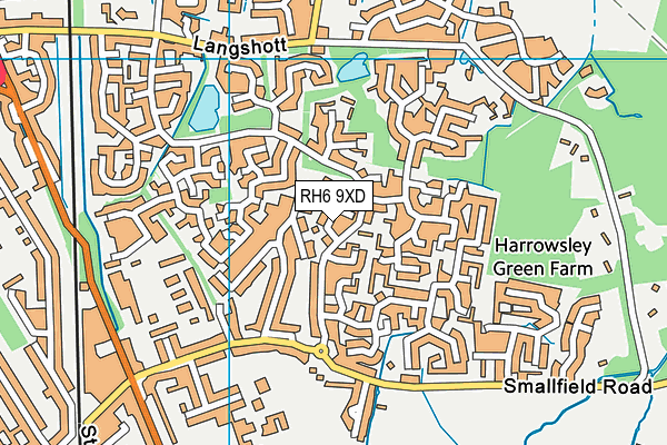 RH6 9XD map - OS VectorMap District (Ordnance Survey)