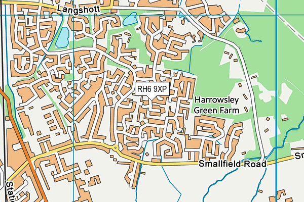 RH6 9XP map - OS VectorMap District (Ordnance Survey)