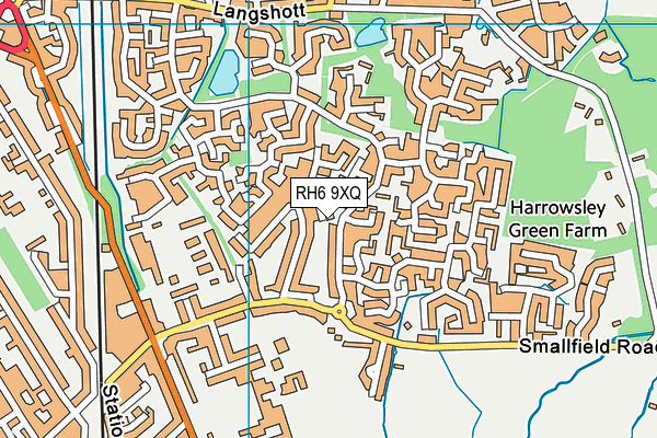 RH6 9XQ map - OS VectorMap District (Ordnance Survey)