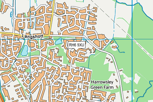 RH6 9XU map - OS VectorMap District (Ordnance Survey)