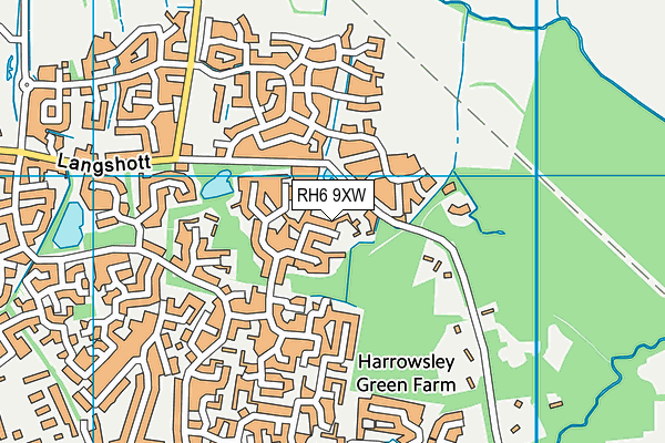 RH6 9XW map - OS VectorMap District (Ordnance Survey)