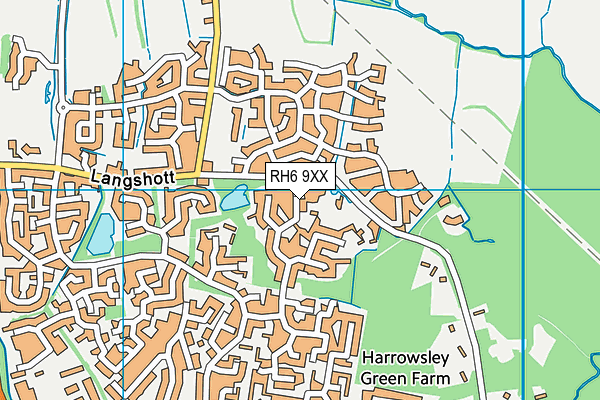 RH6 9XX map - OS VectorMap District (Ordnance Survey)