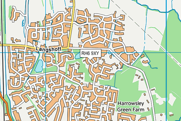 RH6 9XY map - OS VectorMap District (Ordnance Survey)