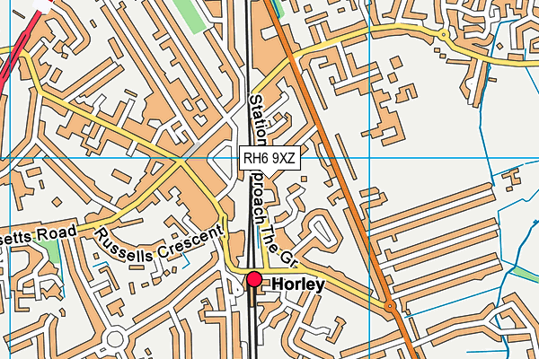 RH6 9XZ map - OS VectorMap District (Ordnance Survey)