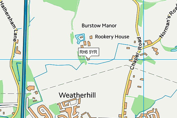 RH6 9YR map - OS VectorMap District (Ordnance Survey)