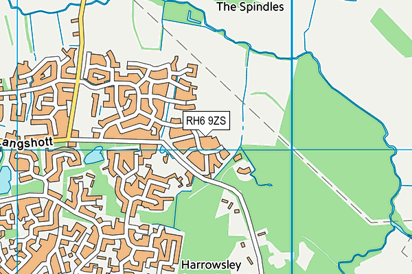 RH6 9ZS map - OS VectorMap District (Ordnance Survey)