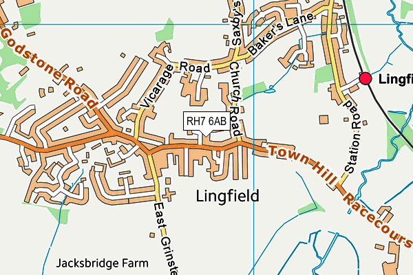 RH7 6AB map - OS VectorMap District (Ordnance Survey)