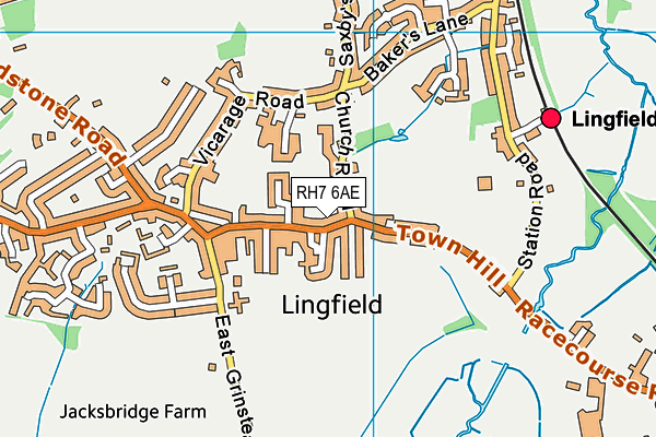 RH7 6AE map - OS VectorMap District (Ordnance Survey)