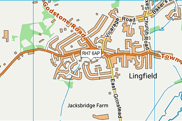 RH7 6AP map - OS VectorMap District (Ordnance Survey)