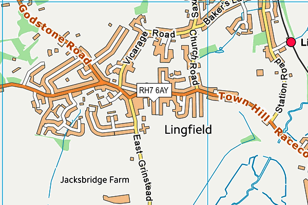 RH7 6AY map - OS VectorMap District (Ordnance Survey)