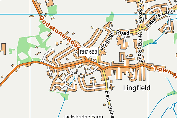 RH7 6BB map - OS VectorMap District (Ordnance Survey)