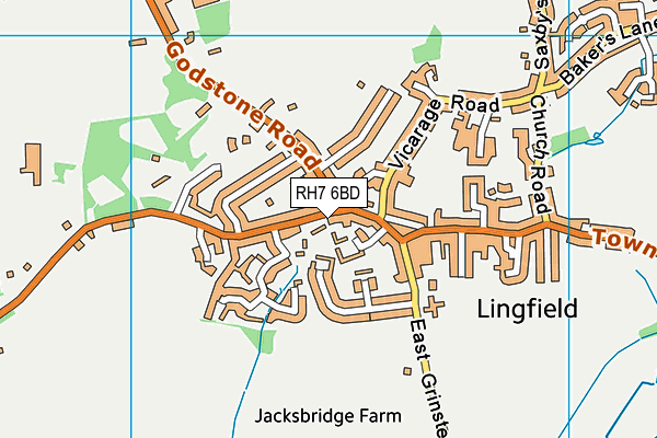 RH7 6BD map - OS VectorMap District (Ordnance Survey)