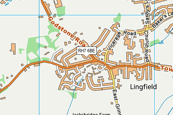 RH7 6BE map - OS VectorMap District (Ordnance Survey)