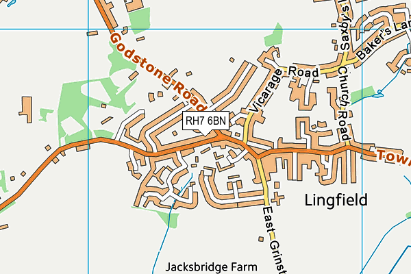 RH7 6BN map - OS VectorMap District (Ordnance Survey)