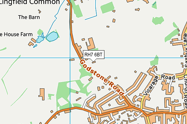 RH7 6BT map - OS VectorMap District (Ordnance Survey)
