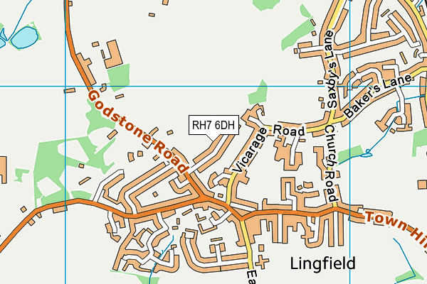 RH7 6DH map - OS VectorMap District (Ordnance Survey)