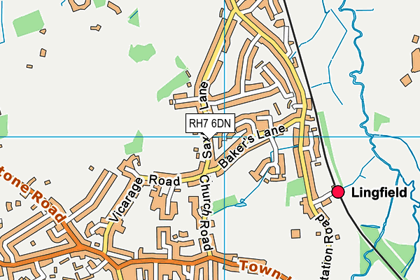 RH7 6DN map - OS VectorMap District (Ordnance Survey)