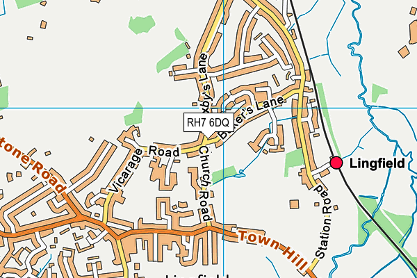 RH7 6DQ map - OS VectorMap District (Ordnance Survey)