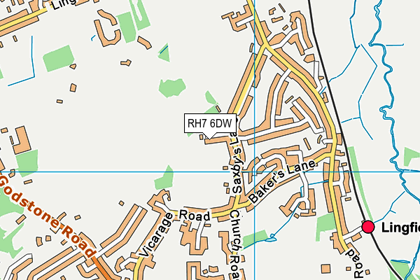 RH7 6DW map - OS VectorMap District (Ordnance Survey)