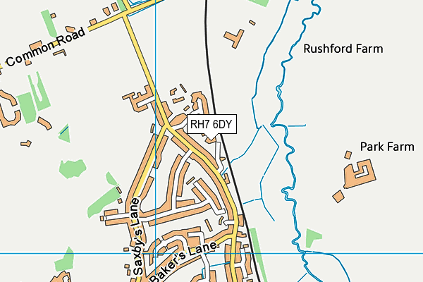 RH7 6DY map - OS VectorMap District (Ordnance Survey)