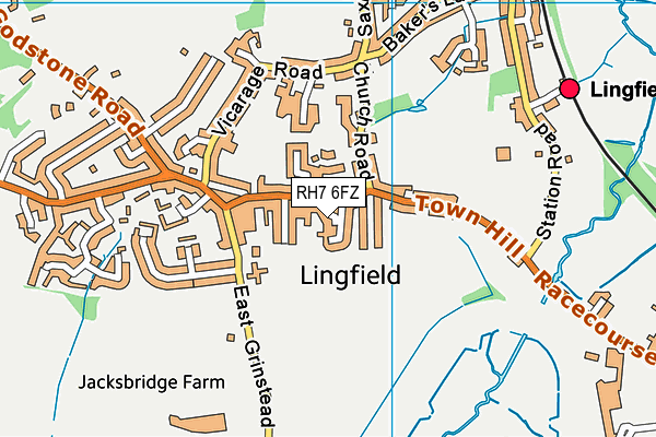 RH7 6FZ map - OS VectorMap District (Ordnance Survey)