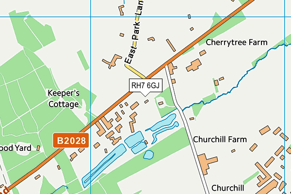 RH7 6GJ map - OS VectorMap District (Ordnance Survey)