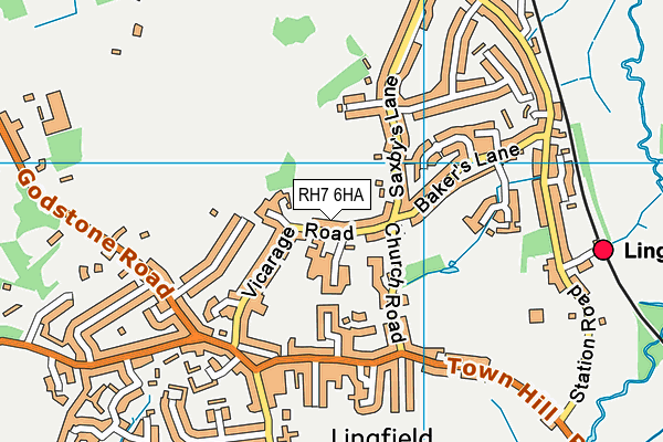 RH7 6HA map - OS VectorMap District (Ordnance Survey)