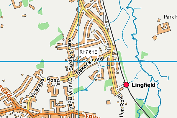 RH7 6HE map - OS VectorMap District (Ordnance Survey)