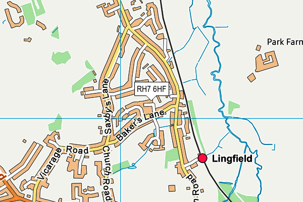 RH7 6HF map - OS VectorMap District (Ordnance Survey)