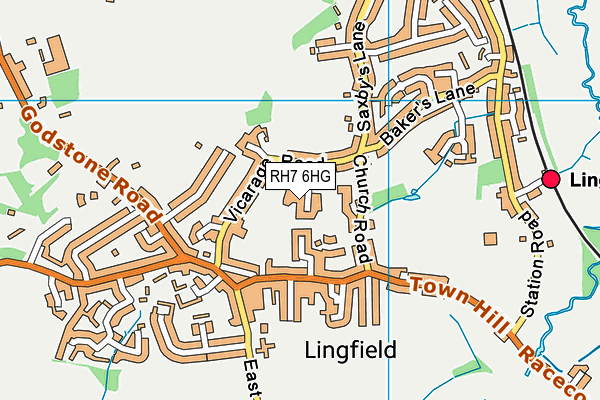 RH7 6HG map - OS VectorMap District (Ordnance Survey)