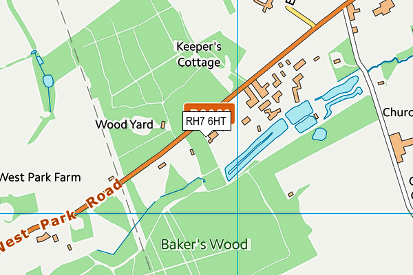 Lingfield Cricket Club (Newchapel Ground) map (RH7 6HT) - OS VectorMap District (Ordnance Survey)