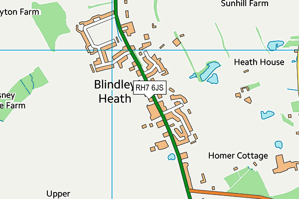 Blindley Heath map (RH7 6JS) - OS VectorMap District (Ordnance Survey)