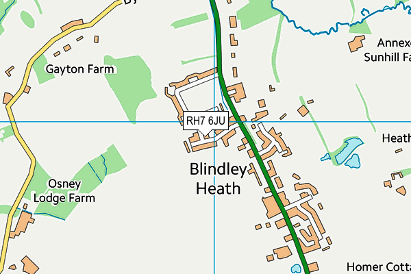 RH7 6JU map - OS VectorMap District (Ordnance Survey)