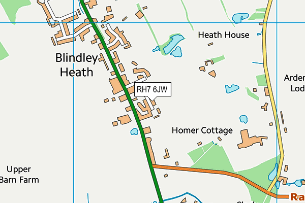 RH7 6JW map - OS VectorMap District (Ordnance Survey)