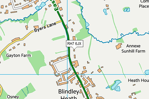 RH7 6JX map - OS VectorMap District (Ordnance Survey)